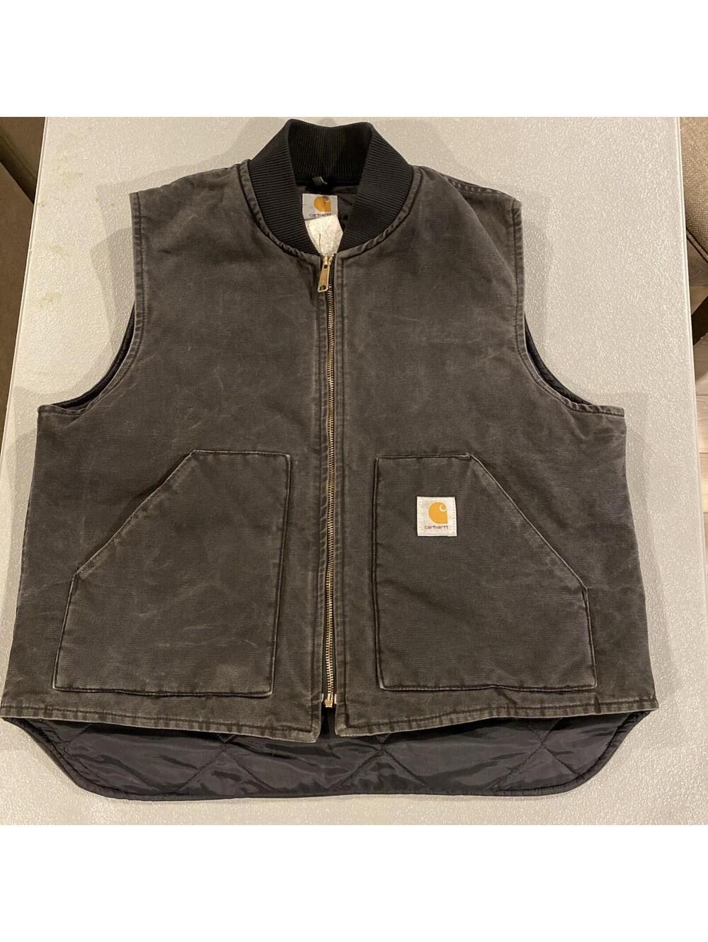 VTG Carhartt Arctic Quilt Lined V01 Men's XL Vest Black USA 2000 Workwear